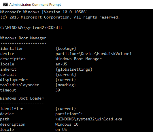 BCDEdit cmd