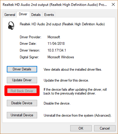 headphones-not-working-windows-10-roll-back-driver