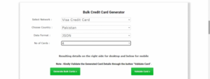 Credit card number generator