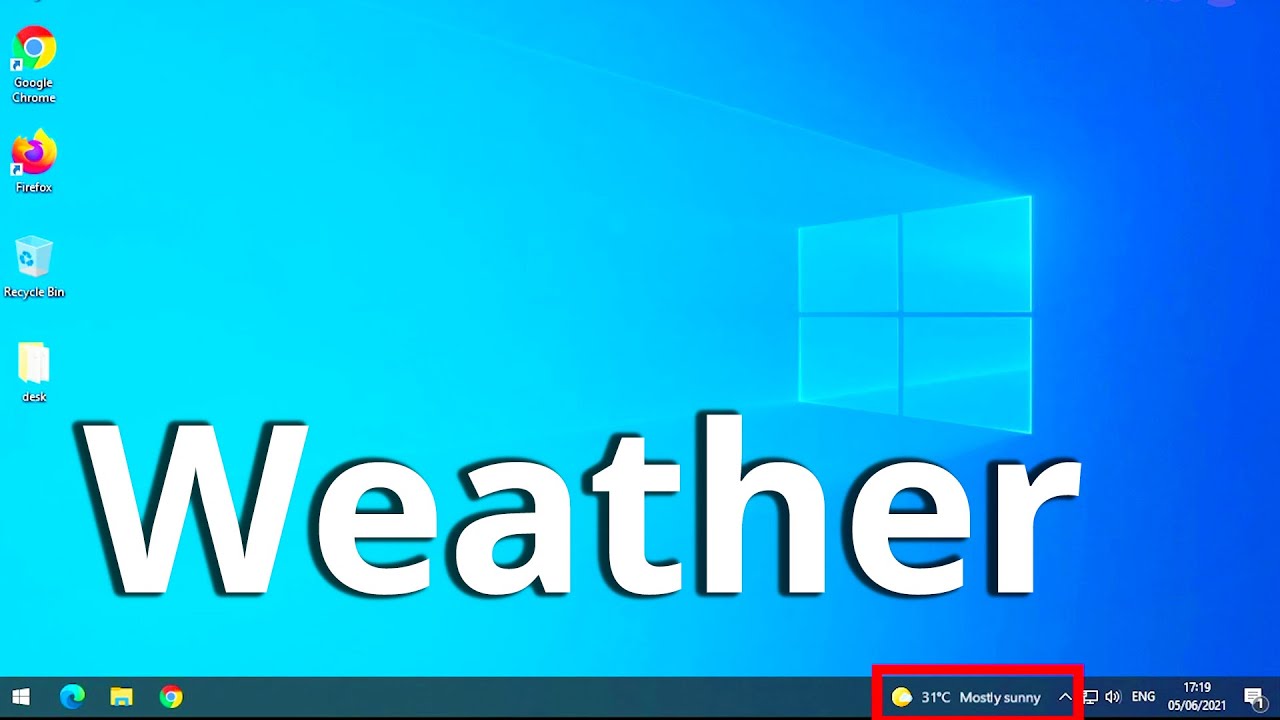 How do I remove the weather icon from the taskbar