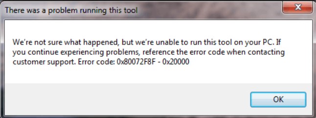 What is Error Code 0x80072F8F 0x20000, and why does it occur