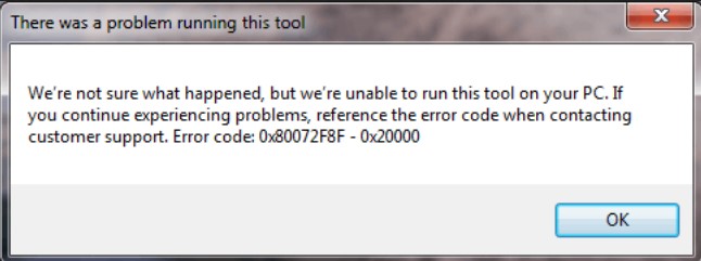 What is Error Code 0x80072F8F 0x20000, and why does it occur