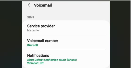  Find and hit the “Voicemail” option