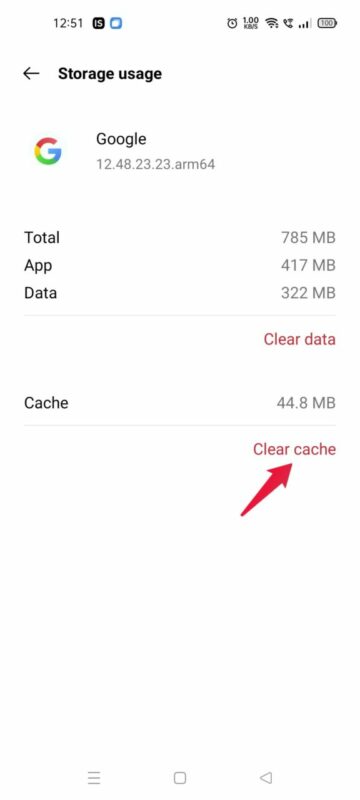 Select “Clear Cache