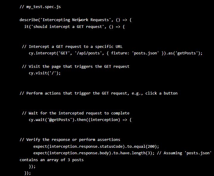  Cypress Intercepts implementation